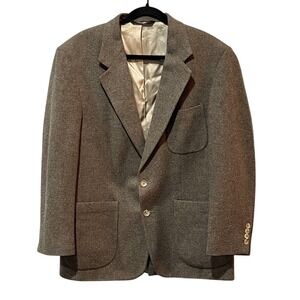 Lands End Blazer Men's 41 R Brown Wool Lambswool Sport Coat Two Button Academia